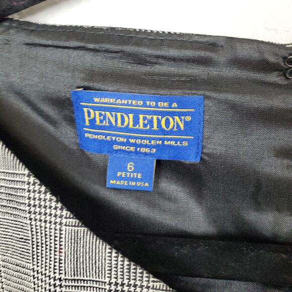 Pendleton Dress Womens 6 Petite Virgin Wool Sheath Office Slimming Houndstooth - Picture 3 of 9